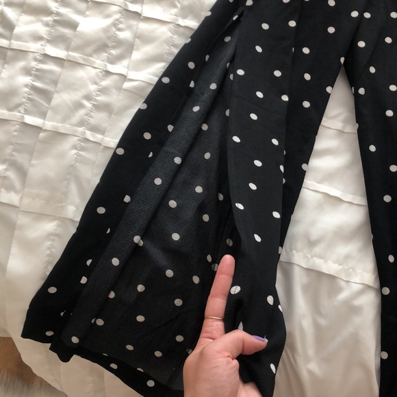 Black with White Polka-dot Jumpsuit with slids - Picture 4 of 7